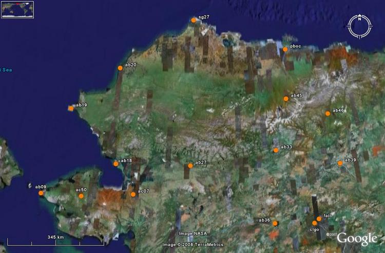 Map of ABR stations