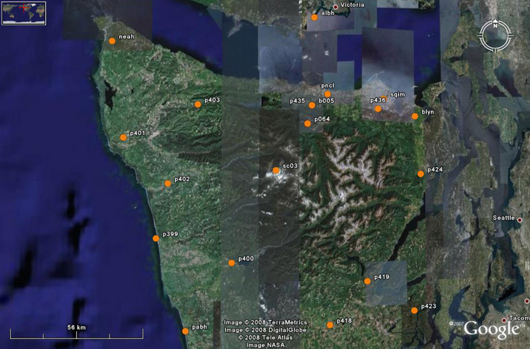 Map of WOP stations