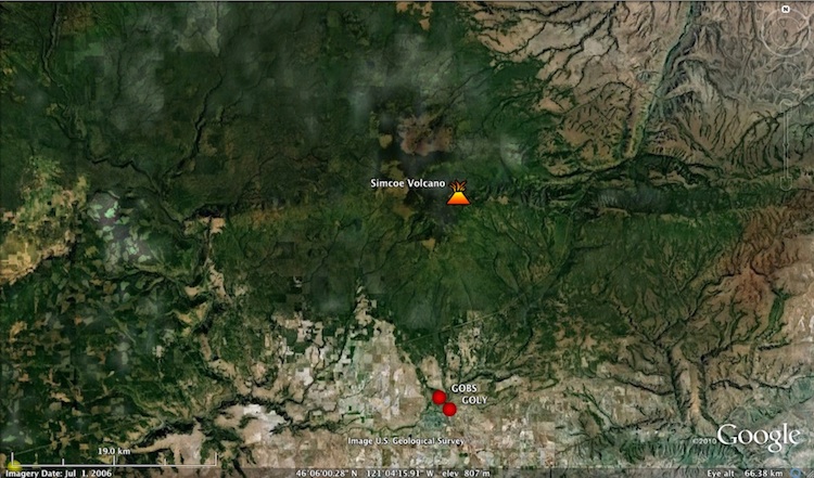 Map of volcano-simcoe-proximal stations